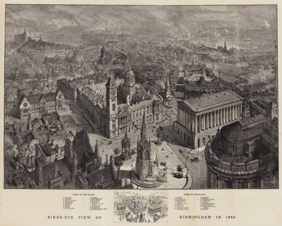 Birds-Eye View of Birmingham by Henry William Brewer